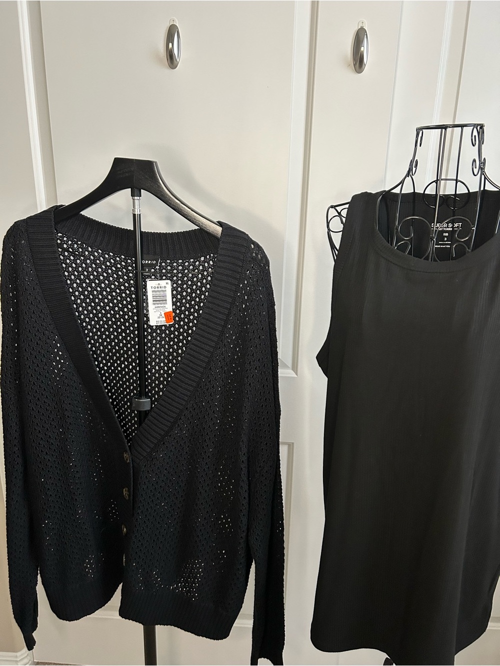 torrid Black Open-Knit V-Neck Cardigan